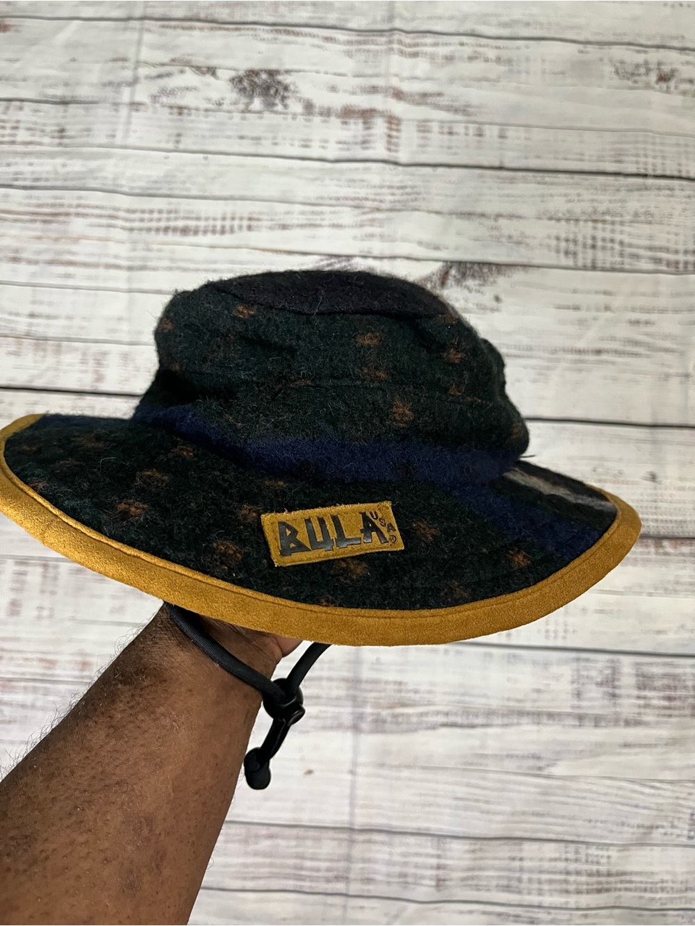 Vintage BULA Wool Snowboarding Bucket Hat with Mustard Trim/ One Size Fits All
